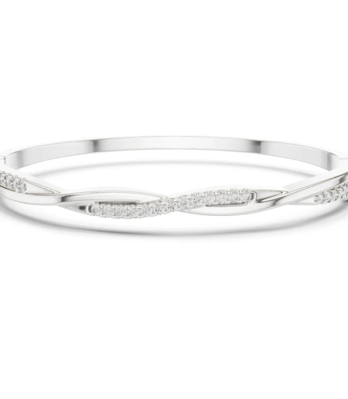 White gold diamond twist bangle elegant diamond jewellery