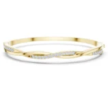 Yellow gold diamond twist bangle fine diamond jewellery
