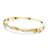 Yellow gold diamond twist bangle side view diamond bracelet