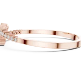 Rose gold channel set round diamond bangle side view fine diamond bracelet