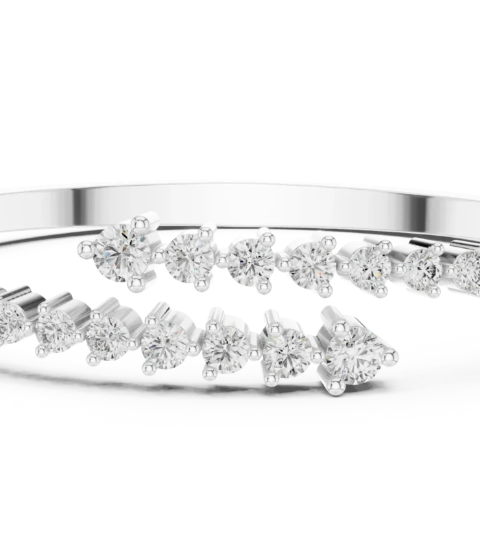 White gold channel set round diamond bangle elegant diamond jewellery