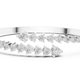 White gold channel set round diamond bangle elegant diamond jewellery