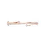 Rose gold wavy three stone diamond bangle luxury diamond jewellery