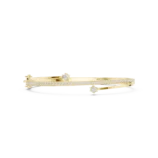 Yellow gold wavy three stone diamond bangle fine diamond jewellery