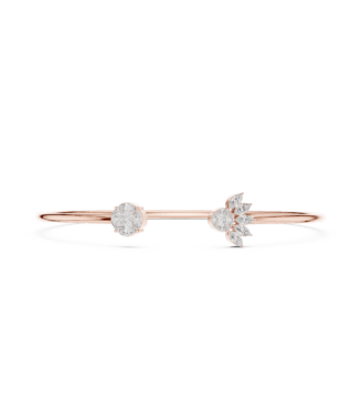 rose-gold-central-solitaire-cutout-diamond-bangle-side-view Rose gold central solitaire cutout diamond bangle side view fine diamond bracelet