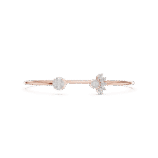 Rose gold central solitaire cutout diamond bangle side view fine diamond bracelet
