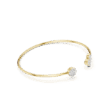 Rose gold central solitaire cutout diamond bangle side view fine diamond bracelet