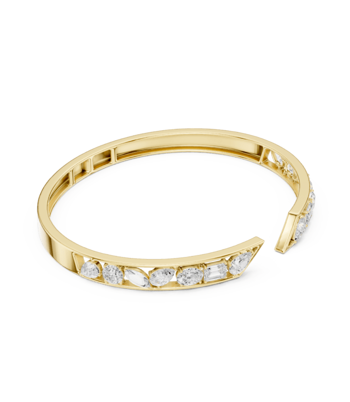 yellow-gold-open-channel-diamond-line-bangle-side-view Yellow gold open channel diamond line bangle side view diamond bracelet