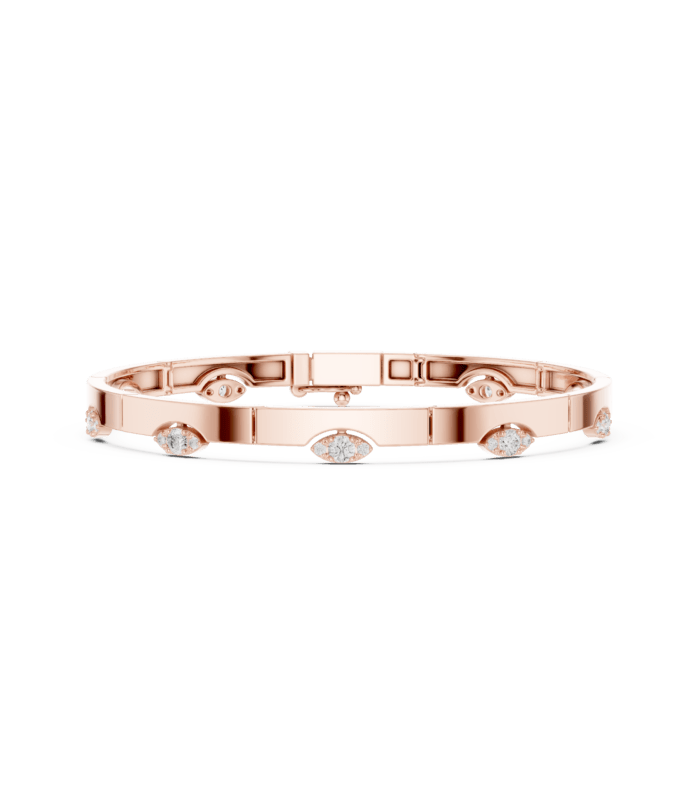 rose-gold-multi-shape-diamond-open-cuff Rose gold multi shape diamond open cuff luxury diamond bangle