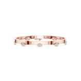 Rose gold multi shape diamond open cuff luxury diamond bangle