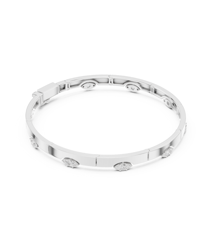 white-gold-multi-shape-diamond-open-cuff White gold multi shape diamond open cuff elegant diamond bracelet