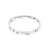 White gold multi shape diamond open cuff elegant diamond bracelet