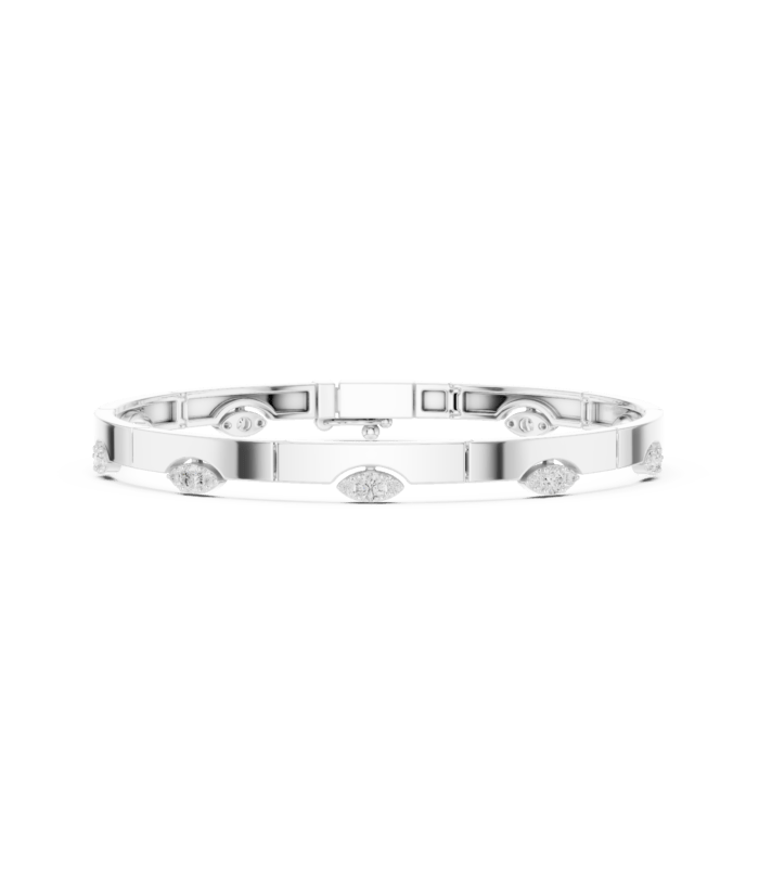 white-gold-multi-shape-diamond-open-cuff-top-view White gold multi shape diamond open cuff top view luxury diamond bangle