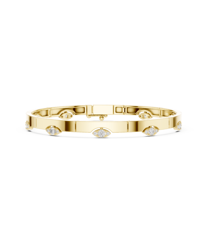 yellow-gold-multi-shape-diamond-open-cuff Yellow gold multi shape diamond open cuff fine diamond jewellery