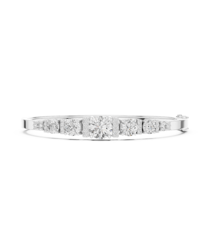 white-gold-open-loop-diamond-ribbon-bangle White gold open looping diamond ribbon bangle elegant diamond bracelet