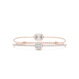 Rose gold diamond halo station bangle luxury diamond jewellery