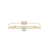 Yellow gold diamond halo station bangle fine diamond jewellery