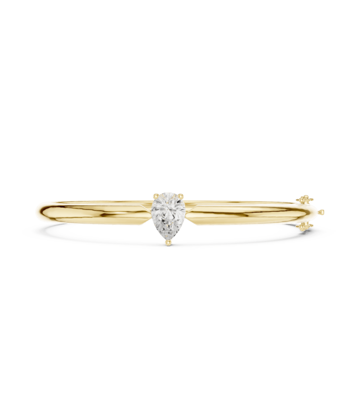 Yellow gold oval motif diamond bangle luxury diamond bracelet
