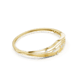 Yellow gold graduated diamond line bangle side view fine diamond jewellery