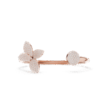 Rose gold butterfly diamond open bangle luxury diamond jewellery front view.