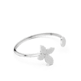 White gold butterfly diamond open bangle pave diamond jewellery side view.