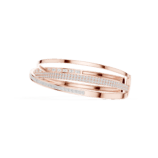 Rose gold pave twist diamond bangle luxury diamond jewellery