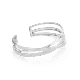 White gold pave twist diamond bangle side view luxury bracelet