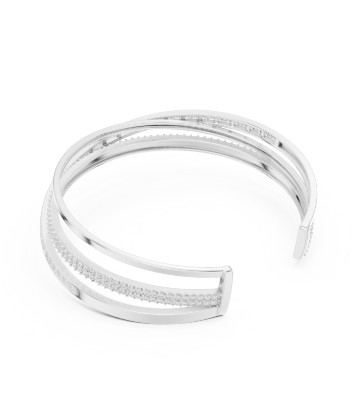 white-gold-pave-twist-diamond-bangle White gold pave twist diamond bangle elegant diamond jewellery