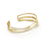 Yellow gold pave twist diamond bangle side view diamond bracelet