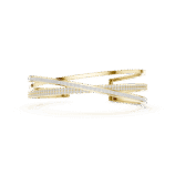 Yellow gold pave twist diamond bangle fine diamond jewellery