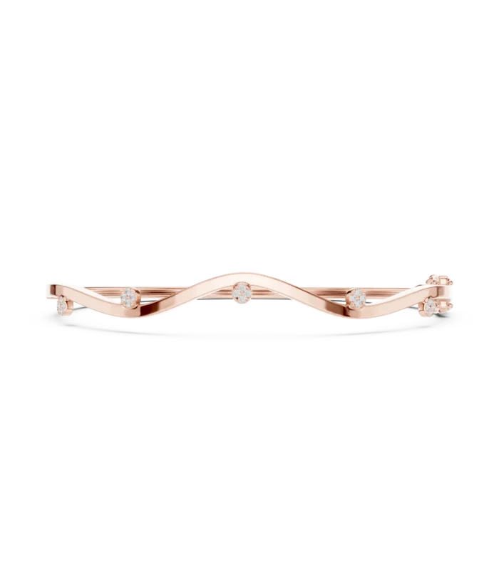 Rose gold open vine diamond cuff bangle luxury diamond jewellery