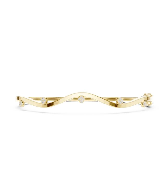 Yellow gold open vine diamond cuff bangle fine diamond jewellery