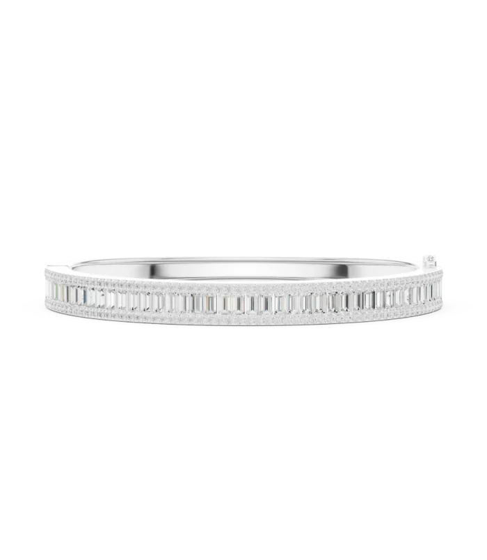 White gold baguette diamond bangle elegant diamond jewellery