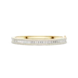 Yellow gold baguette diamond bangle fine diamond jewellery