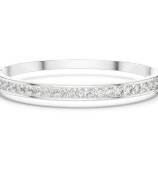 white-gold-round-diamond-bangle-bracelet White gold round diamond bangle bracelet with sparkling diamonds elegant jewellery