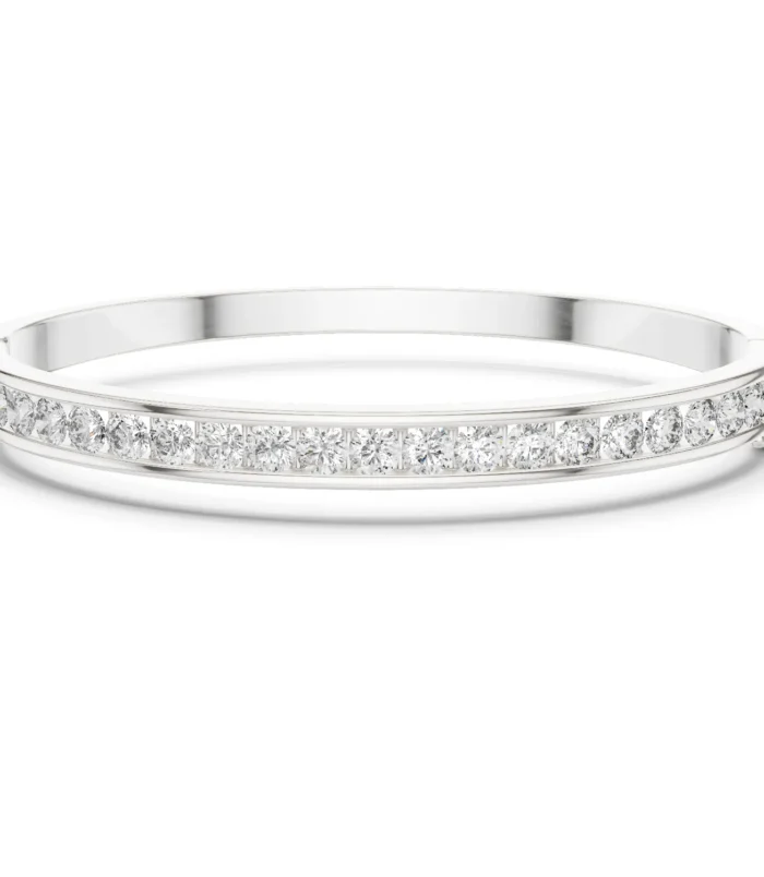 white-gold-round-diamond-bangle-bracelet White gold round diamond bangle bracelet with sparkling diamonds elegant jewellery