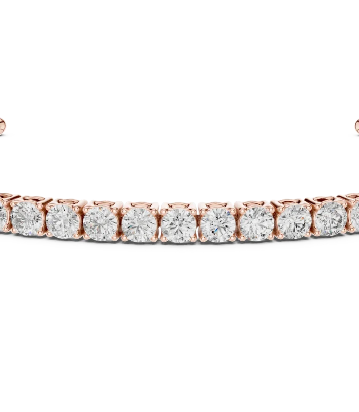 rose-gold-oval-cut-diamond-tennis-open-bangle Rose gold oval cut diamond tennis open bangle luxury diamond jewellery