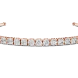 Rose gold oval cut diamond tennis open bangle luxury diamond jewellery