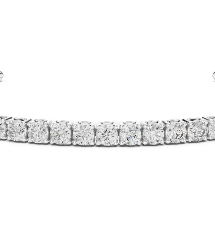 white-gold-oval-cut-diamond-tennis-open-bangle White gold oval cut diamond tennis open bangle elegant diamond jewellery