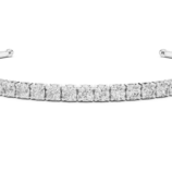 White gold oval cut diamond tennis open bangle elegant diamond jewellery