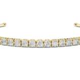 Rose gold oval cut diamond tennis open bangle luxury diamond jewellery