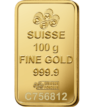 Certified 100 Gram Gold Bar 24KT by Diora Jewels